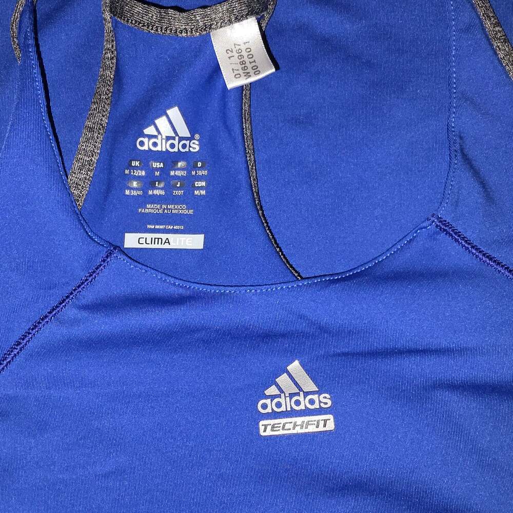 Adidas Blue Climalite Racerback Tank Top Medium - Picture 4 of 5